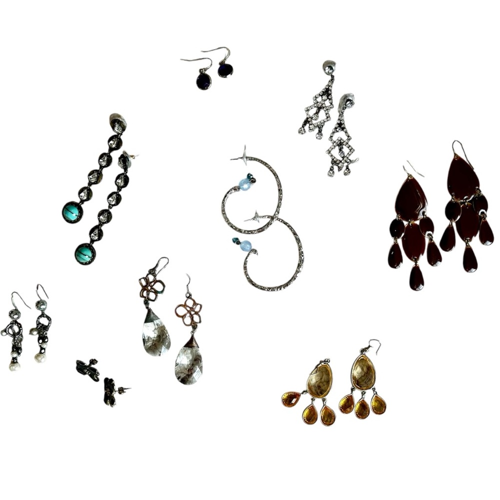LOT of 9 PAIRS OF EARRINGS - assortment of costume Y2K jewelry